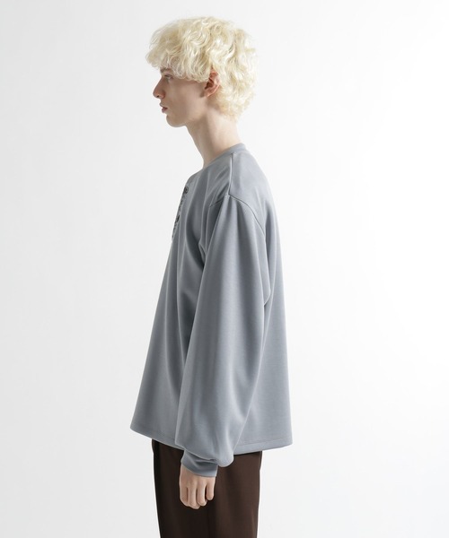 HARE（ハレ）の「シシュウヘンリーネックカット(HARE)（Tシャツ/カットソー・メンズ・ライトブルー/ブラック・FREE）」の15枚目の写真