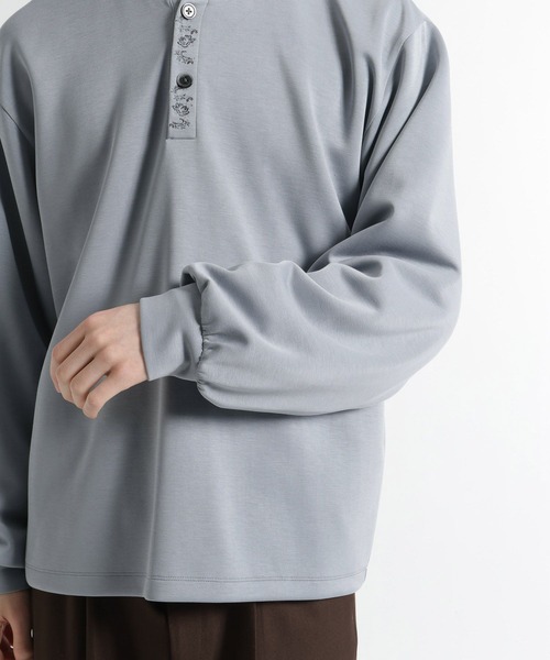 HARE（ハレ）の「シシュウヘンリーネックカット(HARE)（Tシャツ/カットソー・メンズ・ライトブルー/ブラック・FREE）」の18枚目の写真