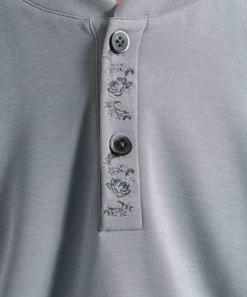 HARE（ハレ）の「シシュウヘンリーネックカット(HARE)（Tシャツ/カットソー・メンズ・ライトブルー/ブラック・FREE）」の22枚目の写真