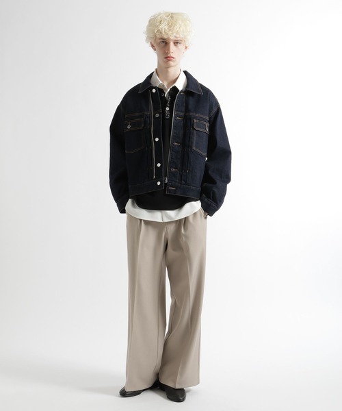 HARE（ハレ）の「シシュウヘンリーネックカット(HARE)（Tシャツ/カットソー・メンズ・ライトブルー/ブラック・FREE）」の3枚目の写真