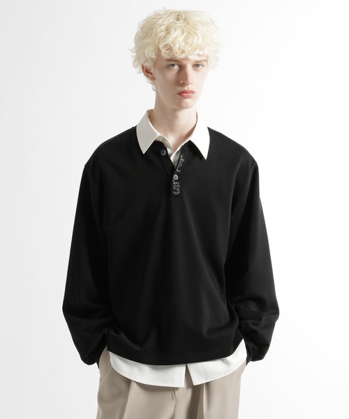 HARE（ハレ）の「シシュウヘンリーネックカット(HARE)（Tシャツ/カットソー・メンズ・ライトブルー/ブラック・FREE）」の8枚目の写真