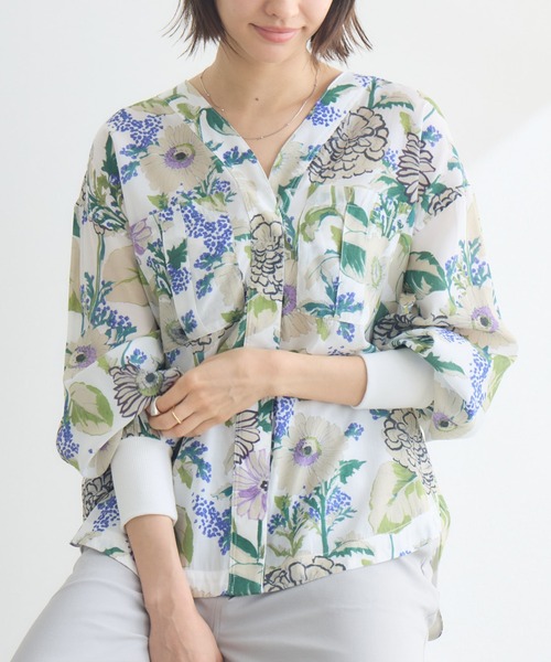 KATHARINE ROSS（キャサリンロス）の「【KATHARINE ROSS】アソートスカーフプリント長袖ブラウス（シャツ/ブラウス・レディース・イエロー/ピンク/グリーン・FREE）」の2枚目の写真