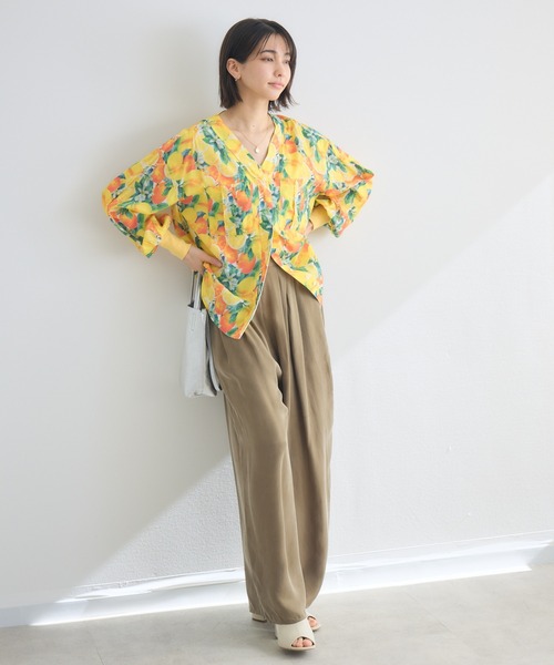 KATHARINE ROSS（キャサリンロス）の「【KATHARINE ROSS】アソートスカーフプリント長袖ブラウス（シャツ/ブラウス・レディース・イエロー/ピンク/グリーン・FREE）」の5枚目の写真