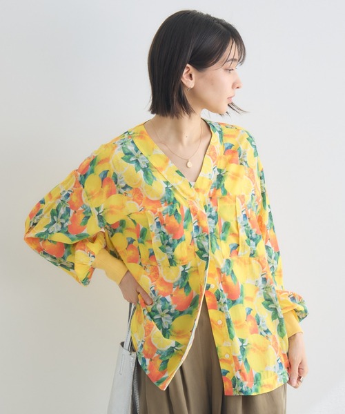 KATHARINE ROSS（キャサリンロス）の「【KATHARINE ROSS】アソートスカーフプリント長袖ブラウス（シャツ/ブラウス・レディース・イエロー/ピンク/グリーン・FREE）」の8枚目の写真