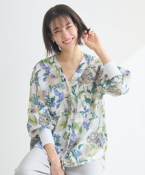 KATHARINE ROSS（キャサリンロス）の「【KATHARINE ROSS】アソートスカーフプリント長袖ブラウス（シャツ/ブラウス・レディース・イエロー/ピンク/グリーン・FREE）」の14枚目の写真