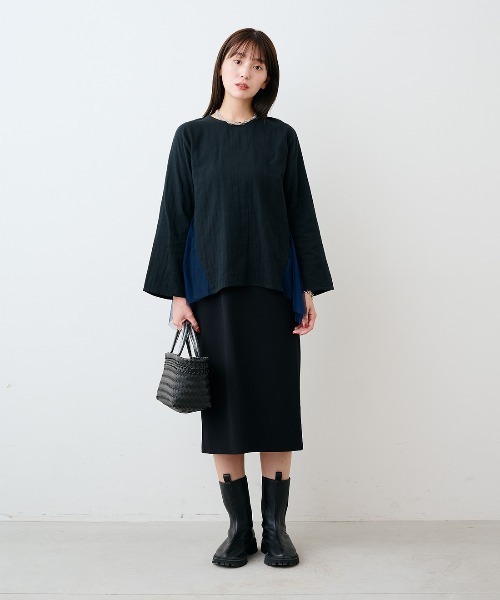 mensha!(メンシャ)の「mensha! ガーゼとチュールのサイドフレアートップス(その他トップス・レディース・ボルドー/ネイビー/ブラック・L/M/3L/LL)」の7枚目の写真