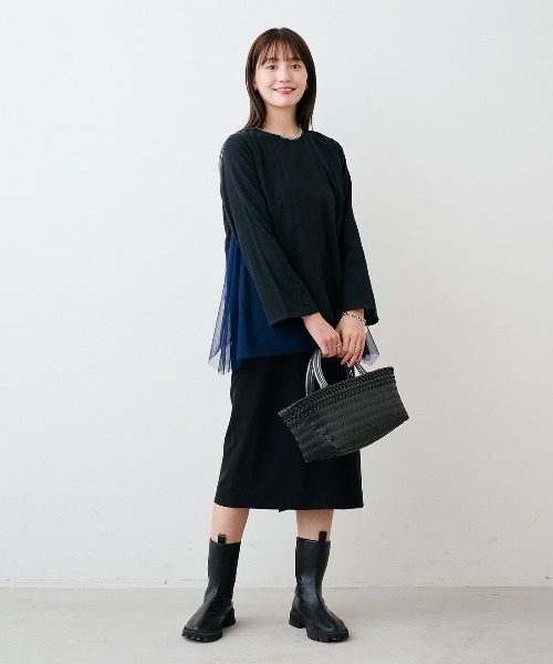 mensha!(メンシャ)の「mensha! ガーゼとチュールのサイドフレアートップス(その他トップス・レディース・ボルドー/ネイビー/ブラック・L/M/3L/LL)」の8枚目の写真