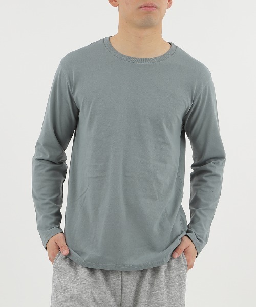 CLOTHY(クロシィ)の「【シンプルが一番使える!ベーシックな長袖Tシャツ】メンズ綿混無地ロンT(Tシャツ/カットソー・レディース・モカ/カーキ/ブラック/ベージュ/ネイビー/チャコールグレー/オフホワイト/グレー/グリーン・LARGE)」の7枚目の写真