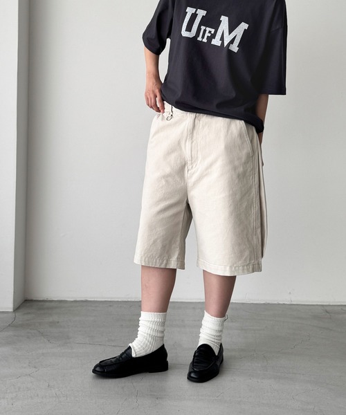 CANAL JEAN(キャナルジーン)の「SUPERTHANKS ピグメントドライツイルサイドタックショーツ(その他パンツ・レディース・ベージュ/アイボリー・SMALL)」の8枚目の写真
