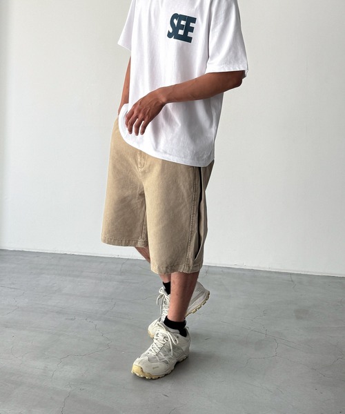 CANAL JEAN(キャナルジーン)の「SUPERTHANKS ピグメントドライツイルサイドタックショーツ(その他パンツ・レディース・ベージュ/アイボリー・SMALL)」の3枚目の写真