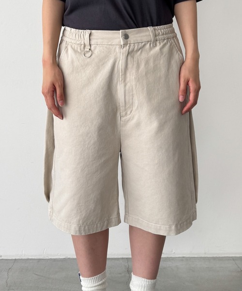 CANAL JEAN(キャナルジーン)の「SUPERTHANKS ピグメントドライツイルサイドタックショーツ(その他パンツ・レディース・ベージュ/アイボリー・SMALL)」の13枚目の写真