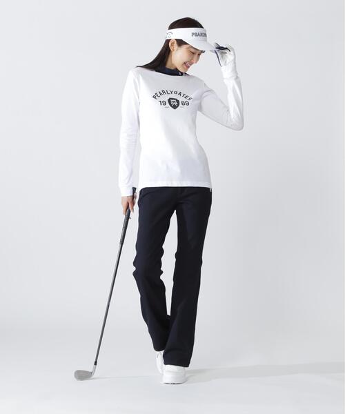 PEARLY GATES(パーリーゲイツ)の「【PEARLY GATES】80/1 36Gベアカノコ(Tシャツ/カットソー・レディース・ネイビー/ホワイト・MEDIUM/LARGE/SMALL)」の3枚目の写真