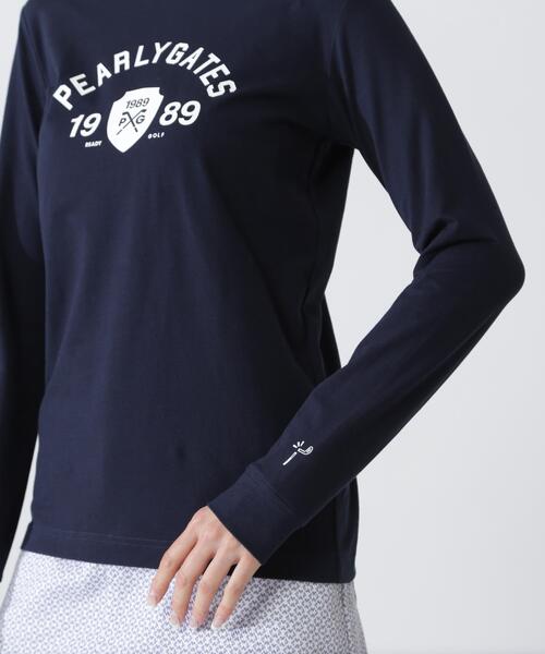 PEARLY GATES(パーリーゲイツ)の「【PEARLY GATES】80/1 36Gベアカノコ(Tシャツ/カットソー・レディース・ネイビー/ホワイト・MEDIUM/LARGE/SMALL)」の14枚目の写真