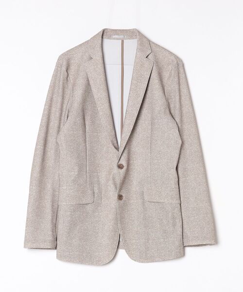 HIGH STREET(ハイストリート)の「HIGH STREET∴トリコットメッシュホップサックプリントジャケット(テーラードジャケット・メンズ・ベージュ/ライトグレー/ブラック・M/L/LL)」の3枚目の写真