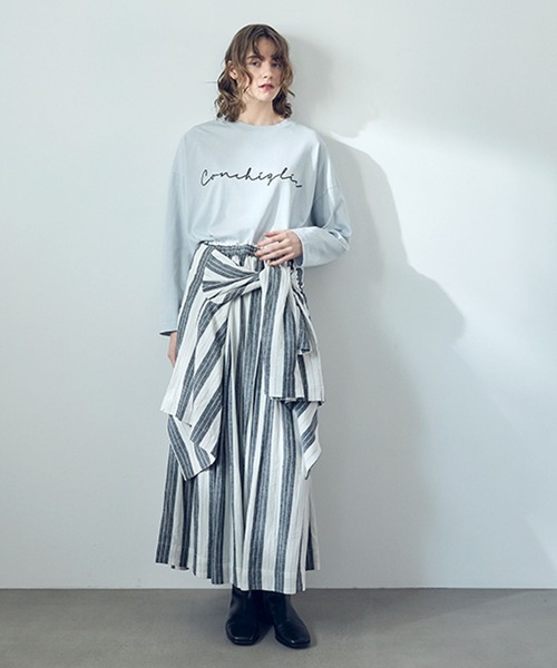 studio CLIP（スタディオクリップ）の「《natural by clip》RLストライプジャケット（ノーカラージャケット・レディース・イエロー/ブラック・FREE）」の3枚目の写真