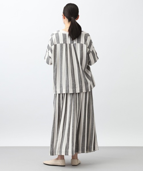 studio CLIP（スタディオクリップ）の「《natural by clip》RLストライプジャケット（ノーカラージャケット・レディース・イエロー/ブラック・FREE）」の13枚目の写真