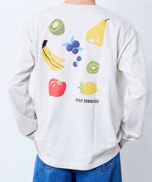 Fluffy BROTHERS(フラッフィーブラザーズ)の「フルーツロンT(大人サイズ)(Tシャツ/カットソー・メンズ・オートミール・XL/L/M)」の1枚目の写真