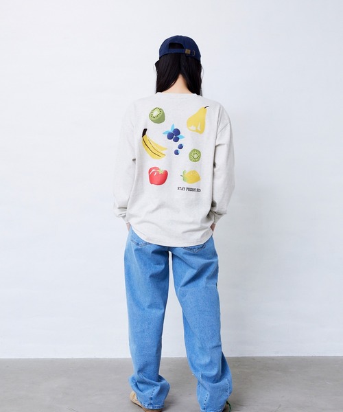 Fluffy BROTHERS(フラッフィーブラザーズ)の「フルーツロンT(大人サイズ)(Tシャツ/カットソー・メンズ・オートミール・XL/L/M)」の3枚目の写真