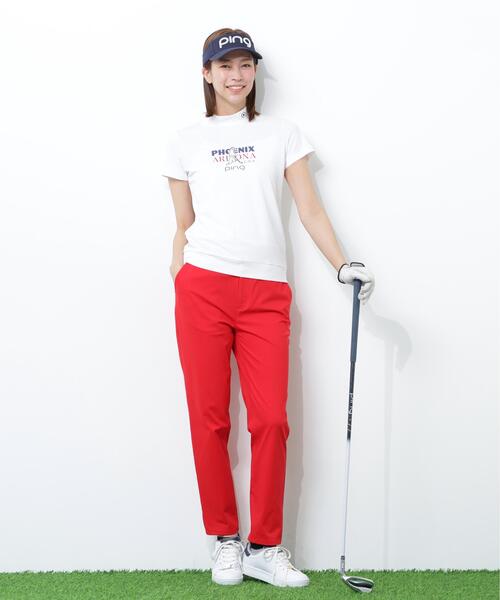 PING（ピン）の「【PING APPAREL】Ｍｒ．ＰＩＮＧプリント半袖ハイネックシャツ（Tシャツ/カットソー・レディース・ネイビー/レッド/ベージュ/ホワイト・S/LL/M/L）」の5枚目の写真