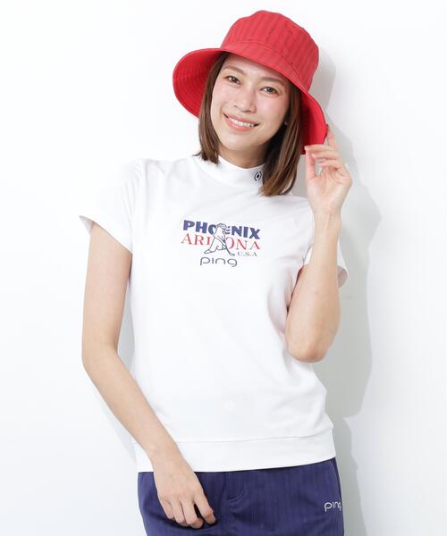 PING（ピン）の「【PING APPAREL】Ｍｒ．ＰＩＮＧプリント半袖ハイネックシャツ（Tシャツ/カットソー・レディース・ネイビー/レッド/ベージュ/ホワイト・S/LL/M/L）」の7枚目の写真