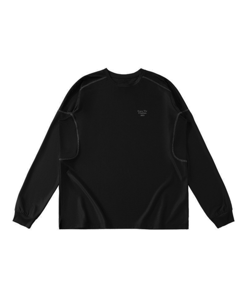 BUTTON SEOUL(ボタンソウル)の「エアフロー メッシュパネル ロングスリーブ(3カラー)(Tシャツ/カットソー・メンズ・ホワイト/ブラック/パープル・MEDIUM/LARGE/X-LARGE)」の3枚目の写真