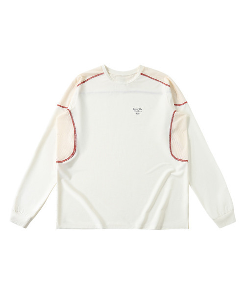 BUTTON SEOUL(ボタンソウル)の「エアフロー メッシュパネル ロングスリーブ(3カラー)(Tシャツ/カットソー・メンズ・ホワイト/ブラック/パープル・MEDIUM/LARGE/X-LARGE)」の6枚目の写真