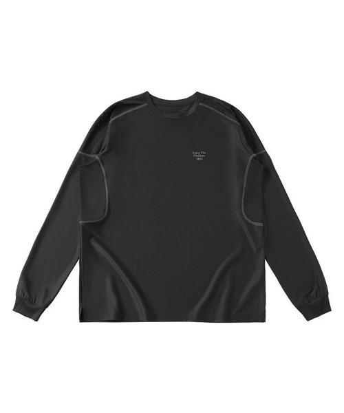BUTTON SEOUL(ボタンソウル)の「エアフロー メッシュパネル ロングスリーブ(3カラー)(Tシャツ/カットソー・メンズ・ホワイト/ブラック/パープル・MEDIUM/LARGE/X-LARGE)」の7枚目の写真