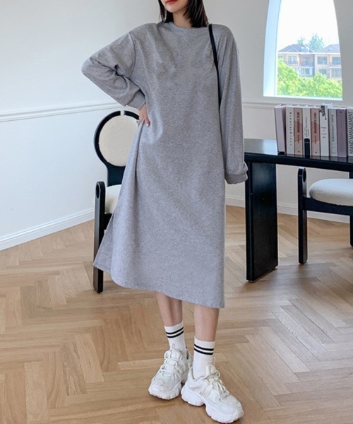 SallyLunn(サリーラン)の「リラックス ロングカットワンピース(ワンピース・レディース・ブラック/グレー・FREE)」の2枚目の写真