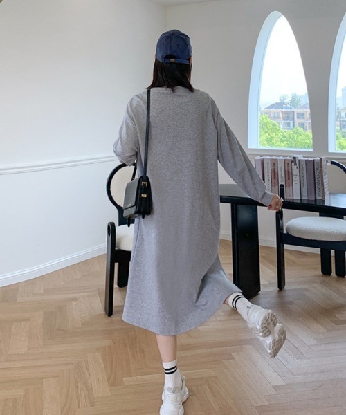 SallyLunn(サリーラン)の「リラックス ロングカットワンピース(ワンピース・レディース・ブラック/グレー・FREE)」の5枚目の写真