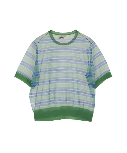 martinique（マルティニーク）の「【l’heritage martinique/レリタージュ マルティニーク】シアーボーダープルオーバー（カーディガン/ボレロ・レディース・グリーン/サックスブルー・FREE）」の3枚目の写真