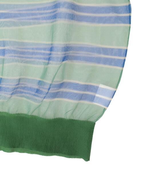 martinique（マルティニーク）の「【l’heritage martinique/レリタージュ マルティニーク】シアーボーダープルオーバー（カーディガン/ボレロ・レディース・グリーン/サックスブルー・FREE）」の6枚目の写真