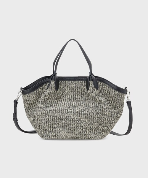 INDIVI（インディヴィ）の「【2WAY】ペーパーミドルバッグ（トートバッグ・レディース・ブラック系4/ベージュ系4・00）」の8枚目の写真