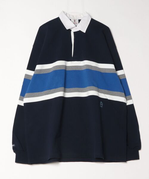 Barbarian(バーバリアン)の「【SE1】【BARBARIAN/バーバリアン】 HEAVY JERSEY RUGBY LONG SLEEVE(シャツ/ブラウス・メンズ・チャコールグレー/ロイヤルブルー・3XL/XXL/XL/L)」の2枚目の写真
