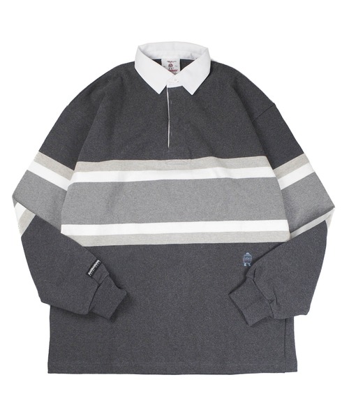 Barbarian(バーバリアン)の「【SE1】【BARBARIAN/バーバリアン】 HEAVY JERSEY RUGBY LONG SLEEVE(シャツ/ブラウス・メンズ・チャコールグレー/ロイヤルブルー・3XL/XXL/XL/L)」の1枚目の写真