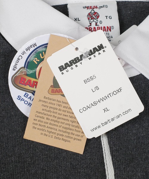 Barbarian(バーバリアン)の「【SE1】【BARBARIAN/バーバリアン】 HEAVY JERSEY RUGBY LONG SLEEVE(シャツ/ブラウス・メンズ・チャコールグレー/ロイヤルブルー・3XL/XXL/XL/L)」の6枚目の写真