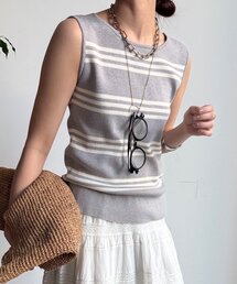 DouDou | 【WEB限定】ボーダーニットタンク(ニット/セーター)