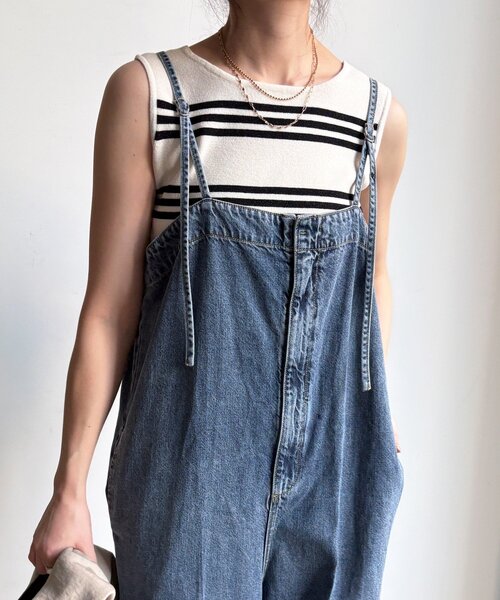 DouDou（ドゥドゥ）の「【WEB限定】ボーダーニットタンク（ニット/セーター・レディース・グレー/オフホワイト/ブラック・FREE）」の13枚目の写真