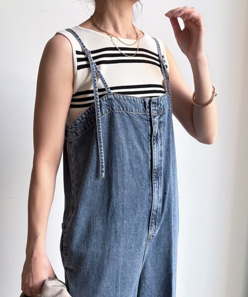 DouDou（ドゥドゥ）の「【WEB限定】ボーダーニットタンク（ニット/セーター・レディース・グレー/オフホワイト/ブラック・FREE）」の14枚目の写真