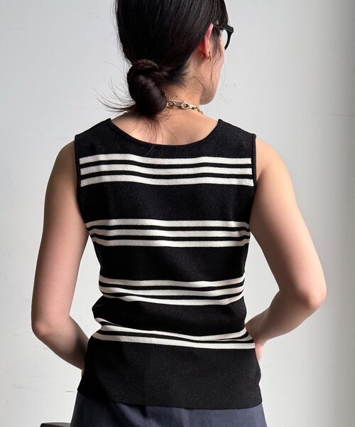 DouDou（ドゥドゥ）の「【WEB限定】ボーダーニットタンク（ニット/セーター・レディース・グレー/オフホワイト/ブラック・FREE）」の22枚目の写真
