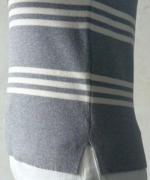 DouDou（ドゥドゥ）の「【WEB限定】ボーダーニットタンク（ニット/セーター・レディース・グレー/オフホワイト/ブラック・FREE）」の4枚目の写真