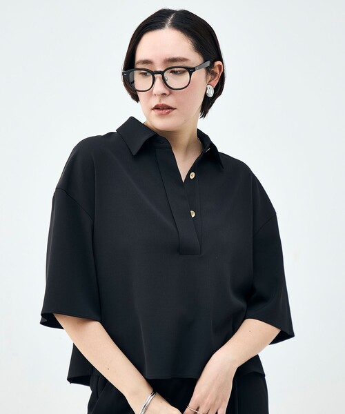 NOLLEY’S(ノーリーズ)の「《セットアップ対応》ウォッシャブルイージーツイルシャツ(シャツ/ブラウス・レディース・ブラック/チャコールグレー/ホワイト・38)」の2枚目の写真