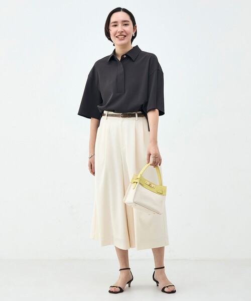 NOLLEY’S(ノーリーズ)の「《セットアップ対応》ウォッシャブルイージーツイルシャツ(シャツ/ブラウス・レディース・ブラック/チャコールグレー/ホワイト・38)」の4枚目の写真