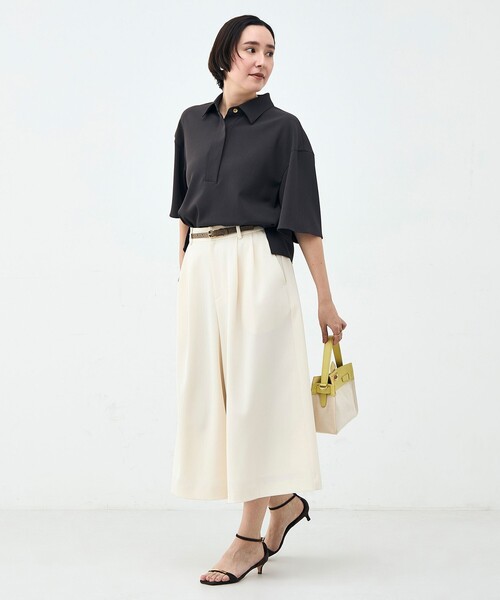 NOLLEY’S(ノーリーズ)の「《セットアップ対応》ウォッシャブルイージーツイルシャツ(シャツ/ブラウス・レディース・ブラック/チャコールグレー/ホワイト・38)」の5枚目の写真