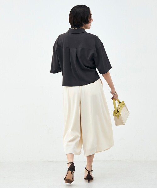 NOLLEY’S(ノーリーズ)の「《セットアップ対応》ウォッシャブルイージーツイルシャツ(シャツ/ブラウス・レディース・ブラック/チャコールグレー/ホワイト・38)」の7枚目の写真