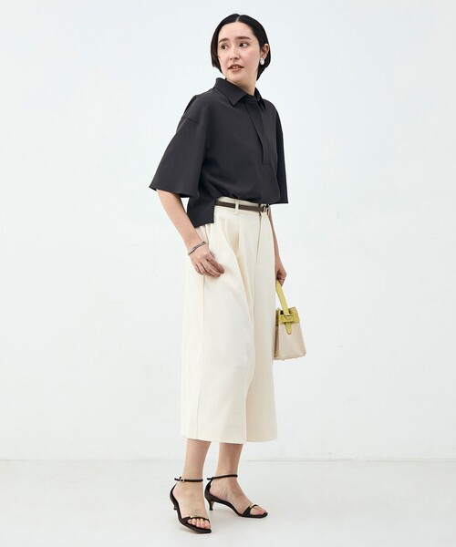 NOLLEY’S(ノーリーズ)の「《セットアップ対応》ウォッシャブルイージーツイルシャツ(シャツ/ブラウス・レディース・ブラック/チャコールグレー/ホワイト・38)」の9枚目の写真