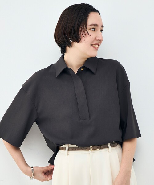 NOLLEY’S(ノーリーズ)の「《セットアップ対応》ウォッシャブルイージーツイルシャツ(シャツ/ブラウス・レディース・ブラック/チャコールグレー/ホワイト・38)」の11枚目の写真