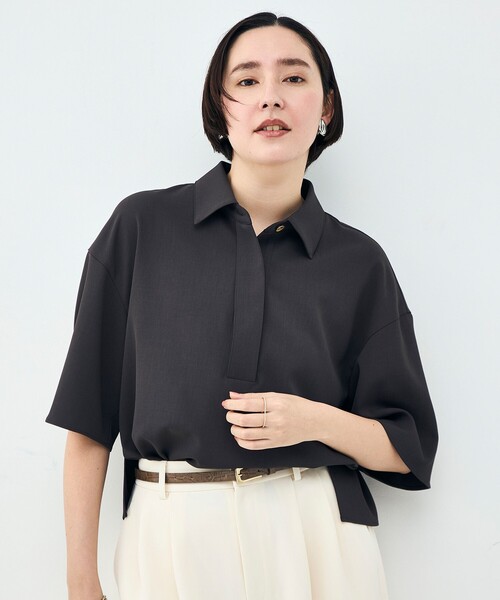 NOLLEY’S(ノーリーズ)の「《セットアップ対応》ウォッシャブルイージーツイルシャツ(シャツ/ブラウス・レディース・ブラック/チャコールグレー/ホワイト・38)」の12枚目の写真