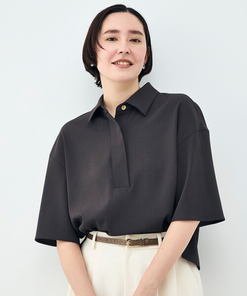 NOLLEY’S(ノーリーズ)の「《セットアップ対応》ウォッシャブルイージーツイルシャツ(シャツ/ブラウス・レディース・ブラック/チャコールグレー/ホワイト・38)」の14枚目の写真