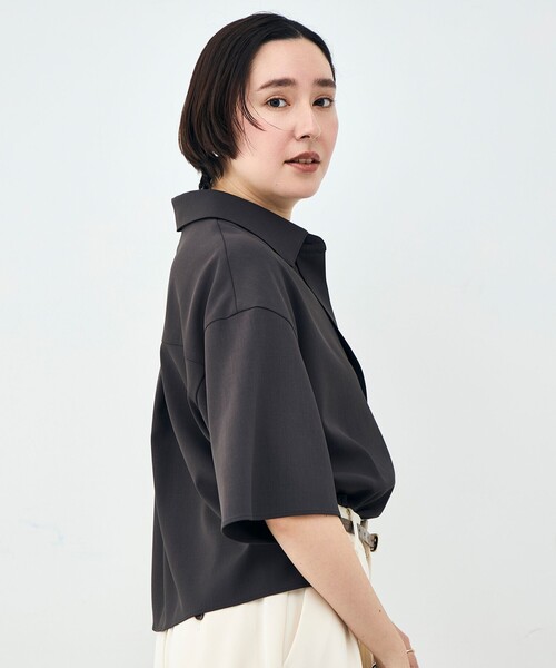 NOLLEY’S(ノーリーズ)の「《セットアップ対応》ウォッシャブルイージーツイルシャツ(シャツ/ブラウス・レディース・ブラック/チャコールグレー/ホワイト・38)」の15枚目の写真