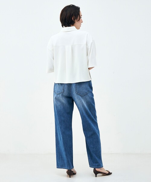 NOLLEY’S(ノーリーズ)の「《セットアップ対応》ウォッシャブルイージーツイルシャツ(シャツ/ブラウス・レディース・ブラック/チャコールグレー/ホワイト・38)」の4枚目の写真